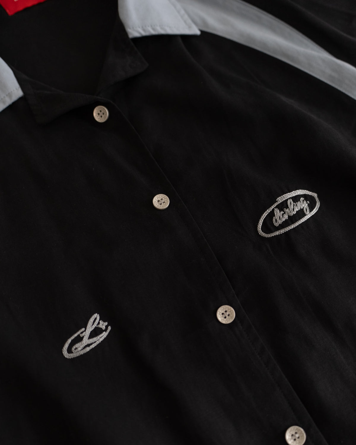 The Drift Shortsleeve Button Down - Powder Blue / Black