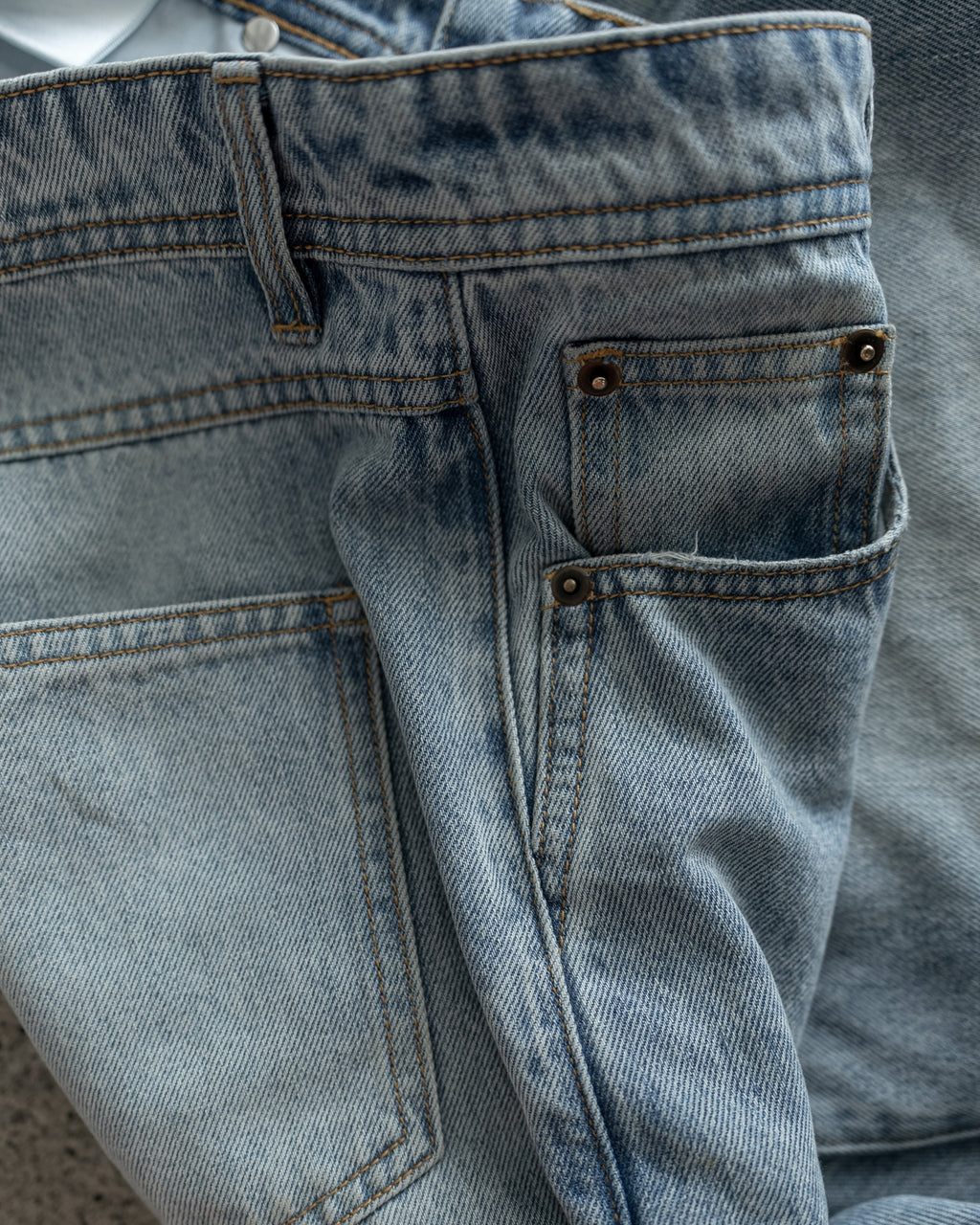 Wide Leg Straight Denim - Vintage Blue