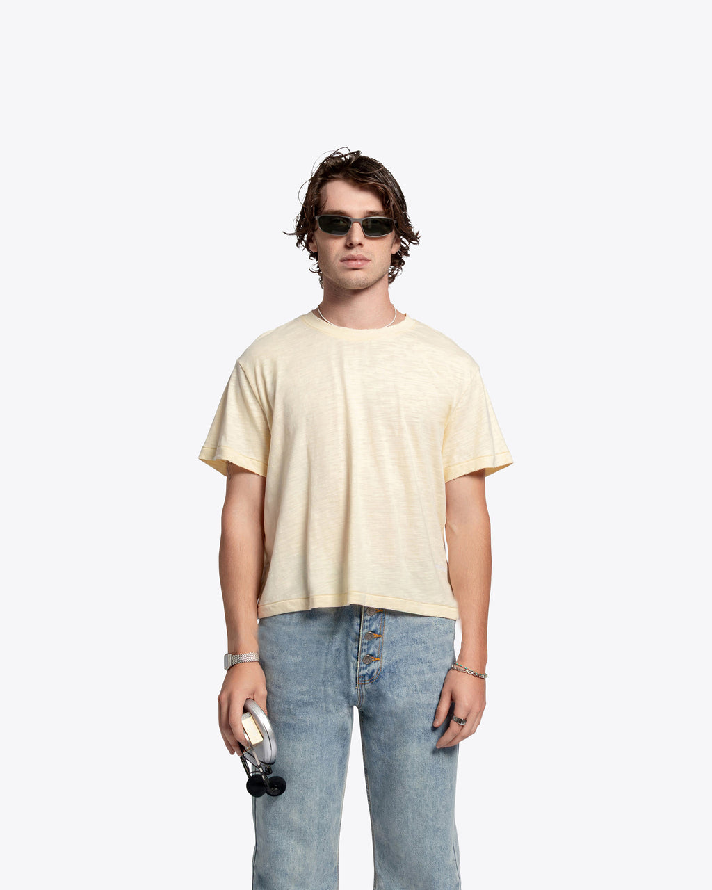 The Lobby Shrunken Tee (Slub) - Off White Cream