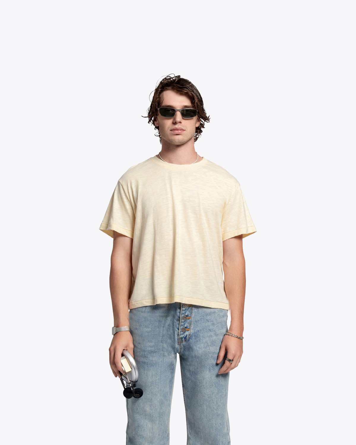 The Lobby Shrunken Tee (Slub) - Off White Cream
