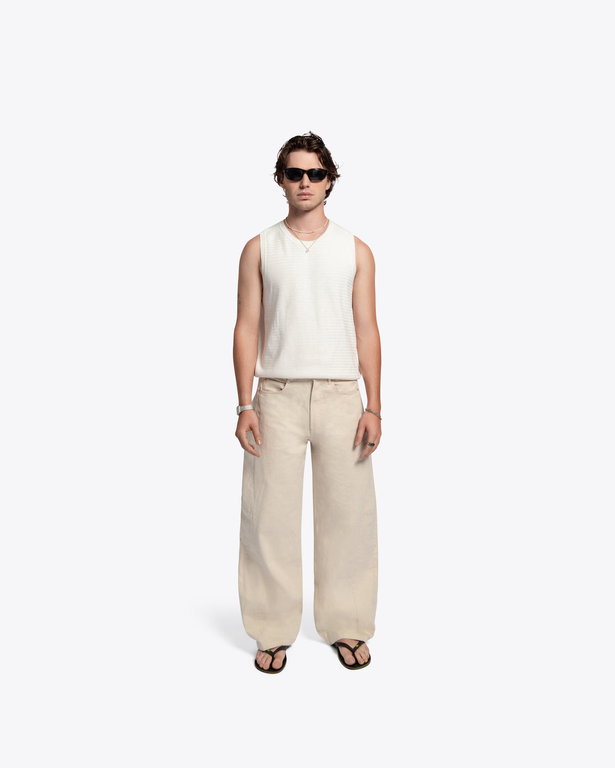 The Gallery - Wide Relax Denim - Ecru