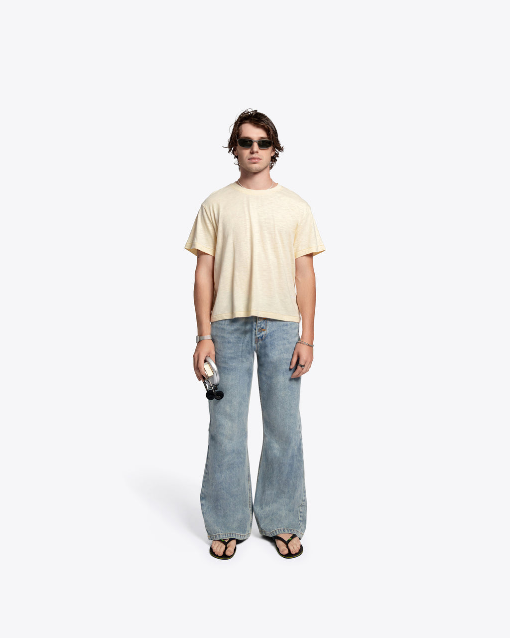 The Lobby Shrunken Tee (Slub) - Off White Cream