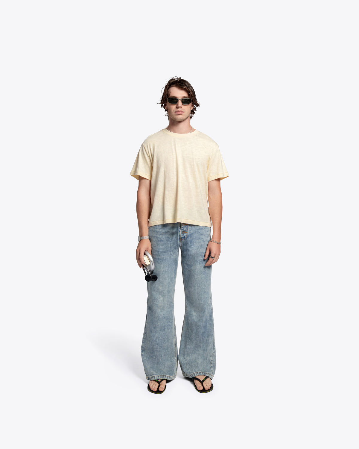 The Lobby Shrunken Tee (Slub) - Off White Cream