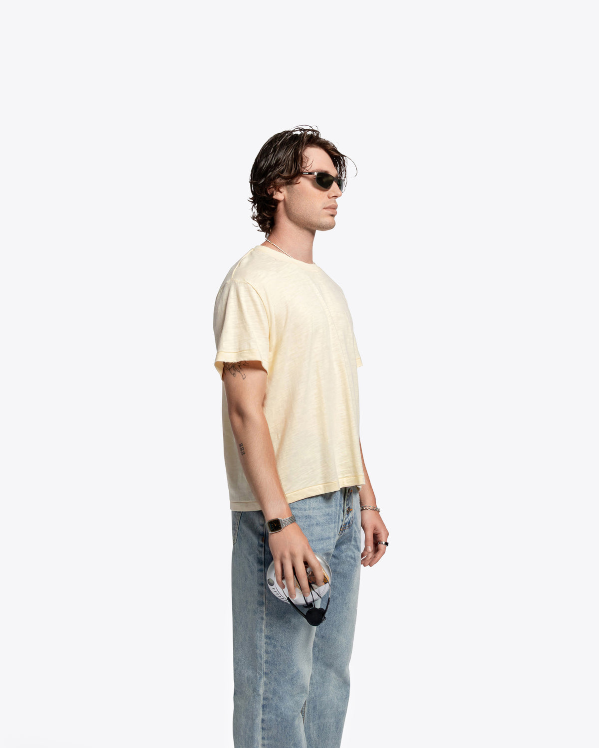 The Lobby Shrunken Tee (Slub) - Off White Cream