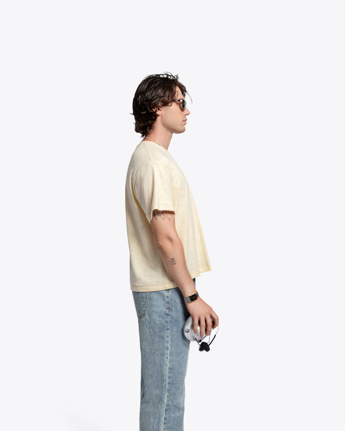 The Lobby Shrunken Tee (Slub) - Off White Cream