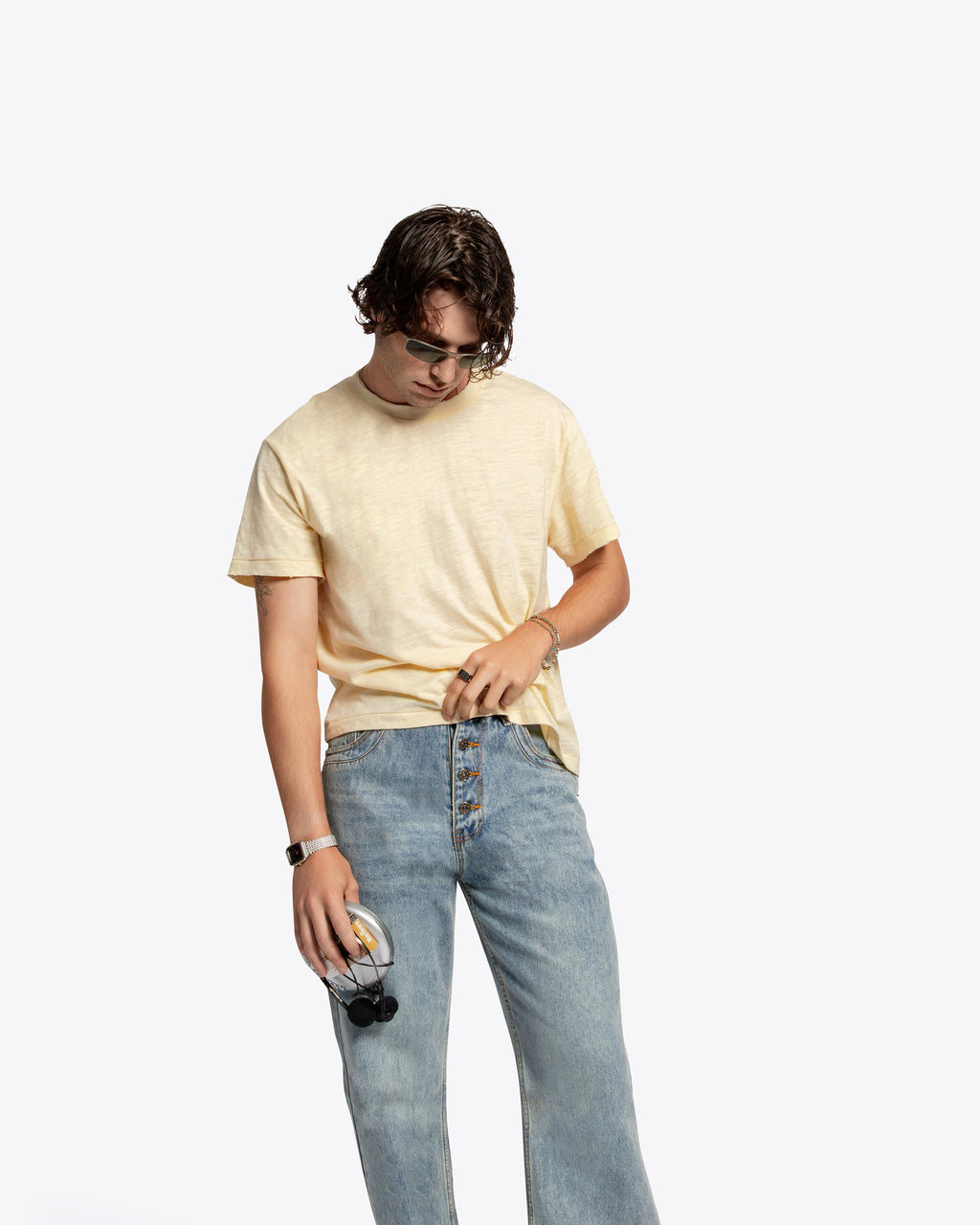 The Lobby Shrunken Tee (Slub) - Off White Cream