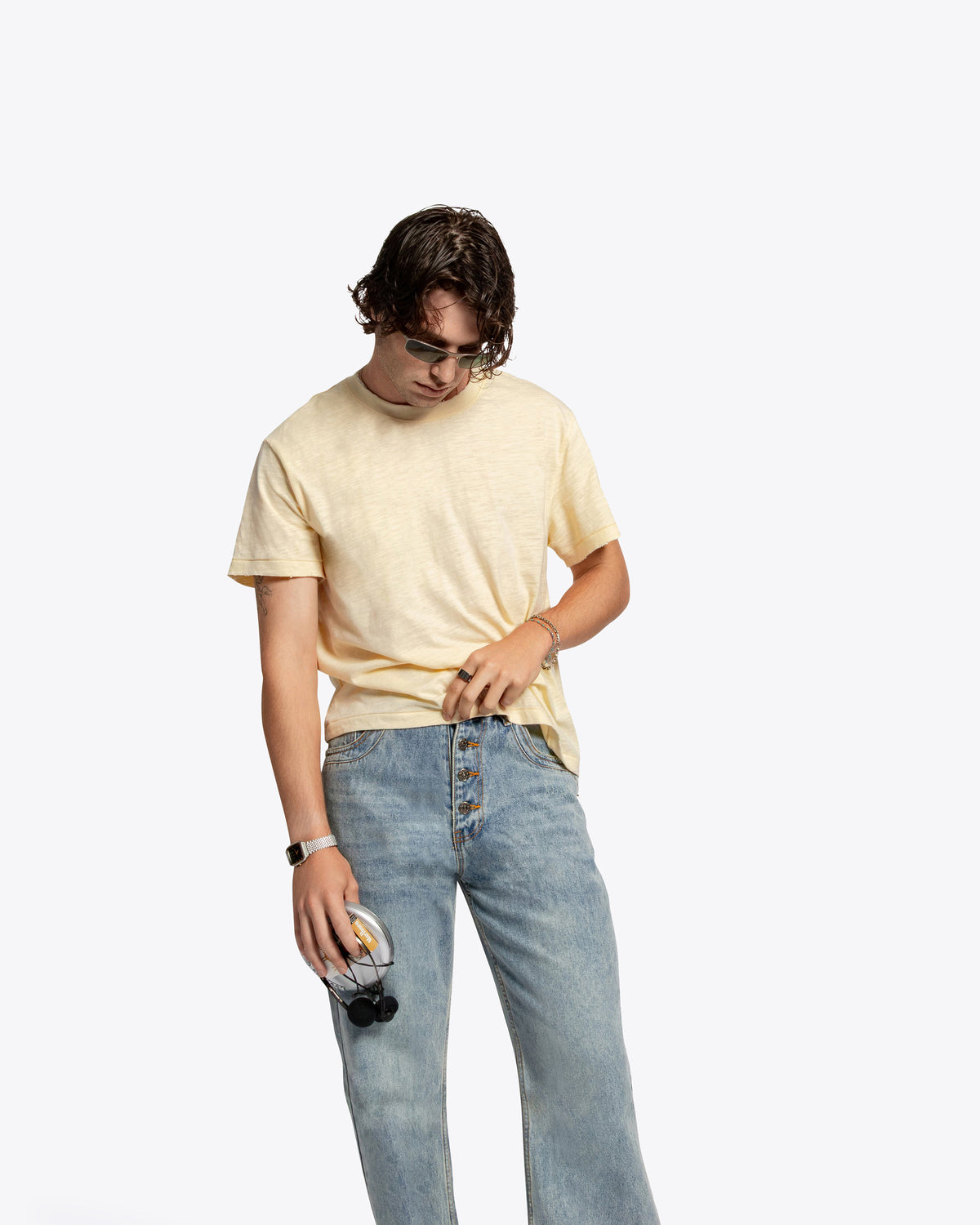 The Lobby Shrunken Tee (Slub) - Off White Cream