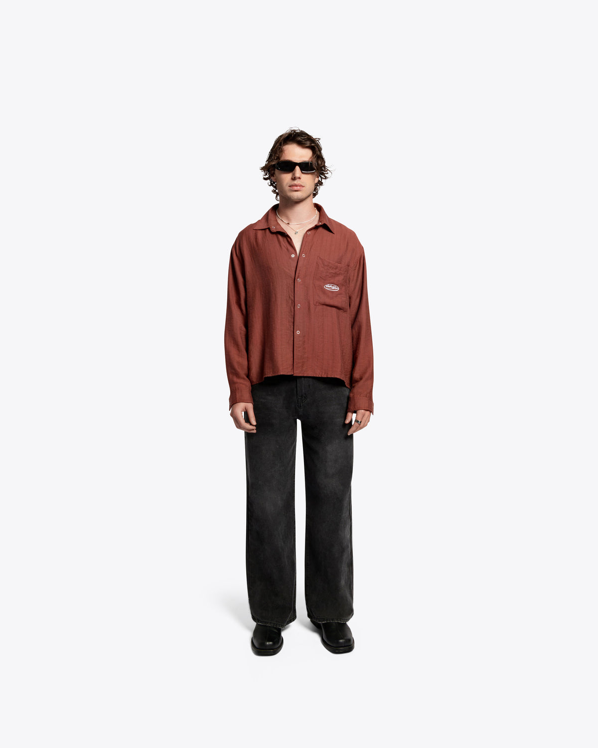 The Saturday Shirt Longsleeve Button Down - Pinstripe Tonal Red