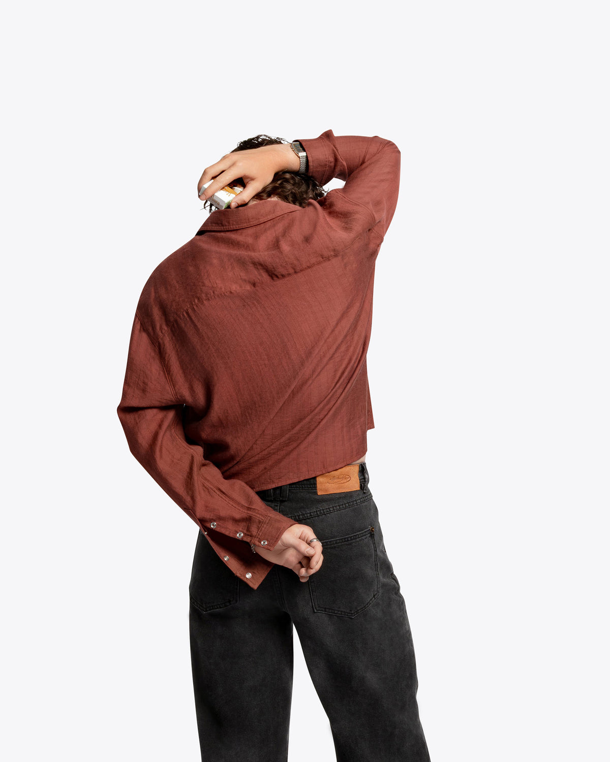 The Saturday Shirt Longsleeve Button Down - Pinstripe Tonal Red