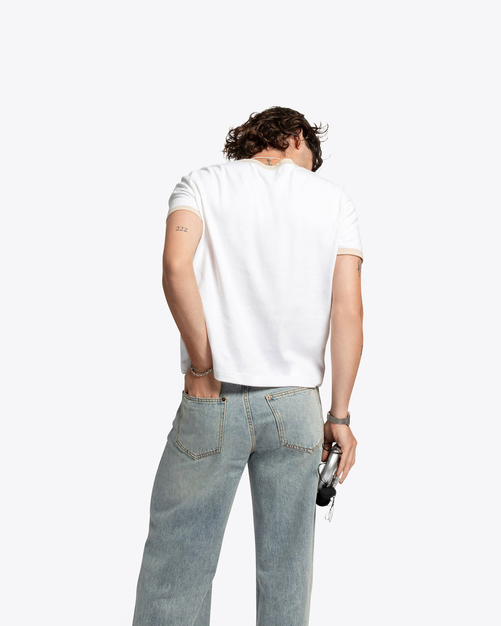 James Dean Heavyweight Ringer Tee - White / Cream