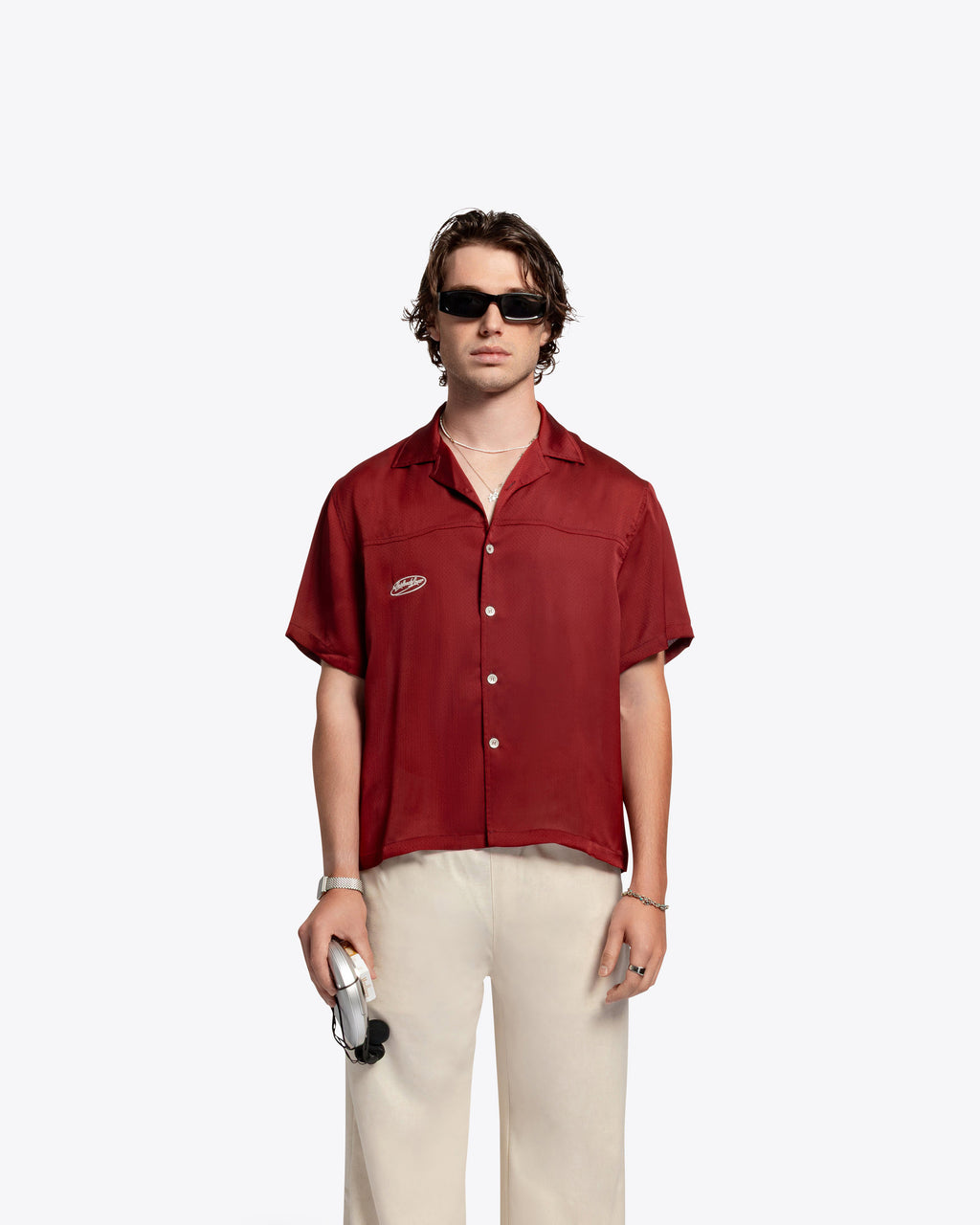 The Downtown Shortsleeve Button Down - Disco Red