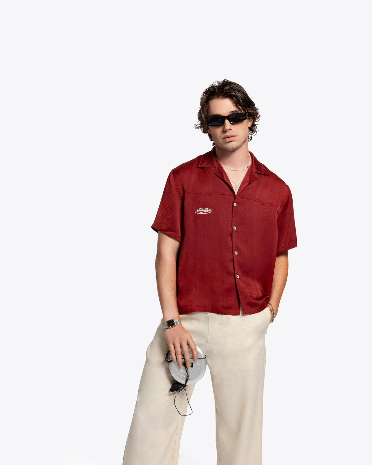 The Downtown Shortsleeve Button Down - Disco Red