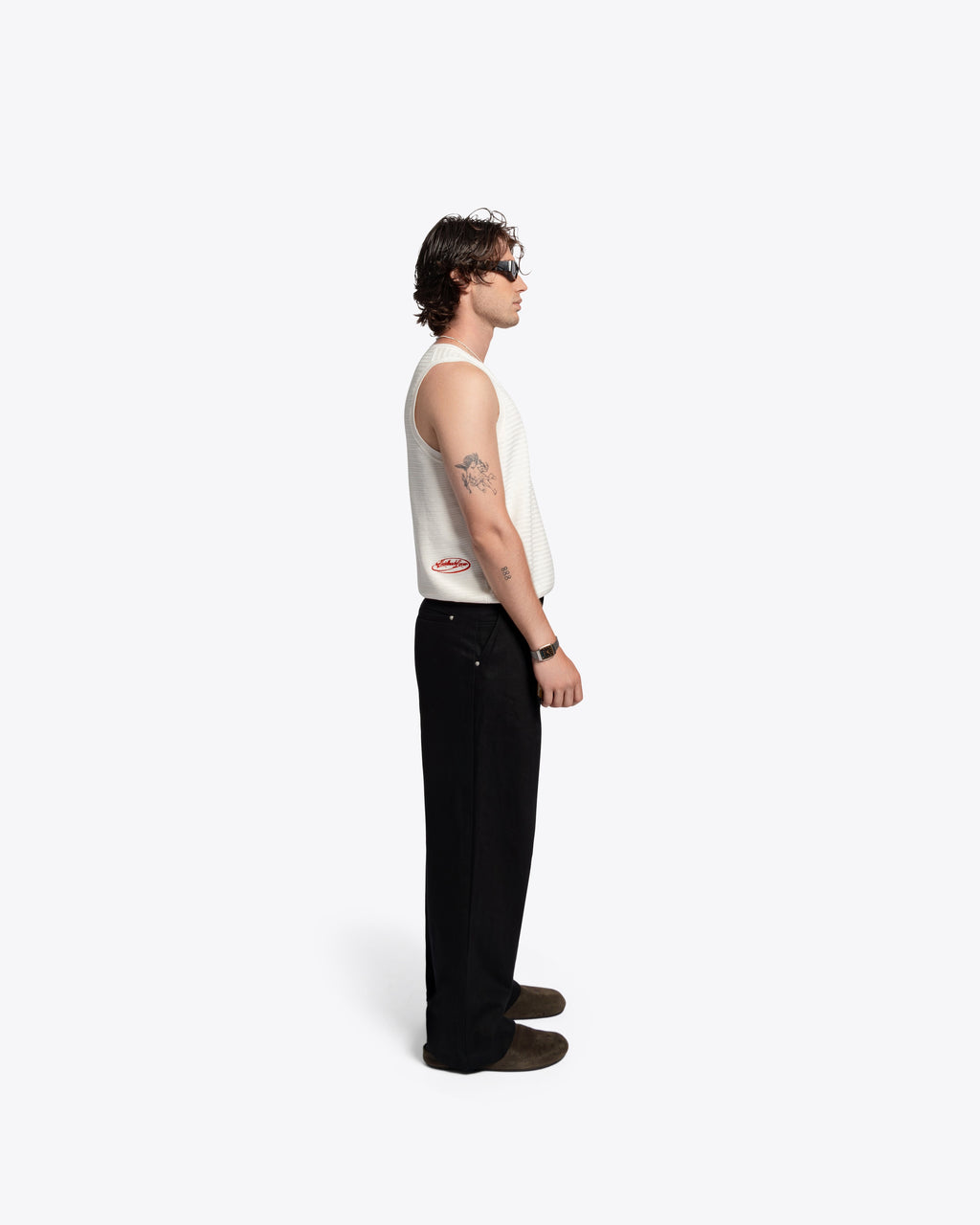 The Cig Knitted Tank - White
