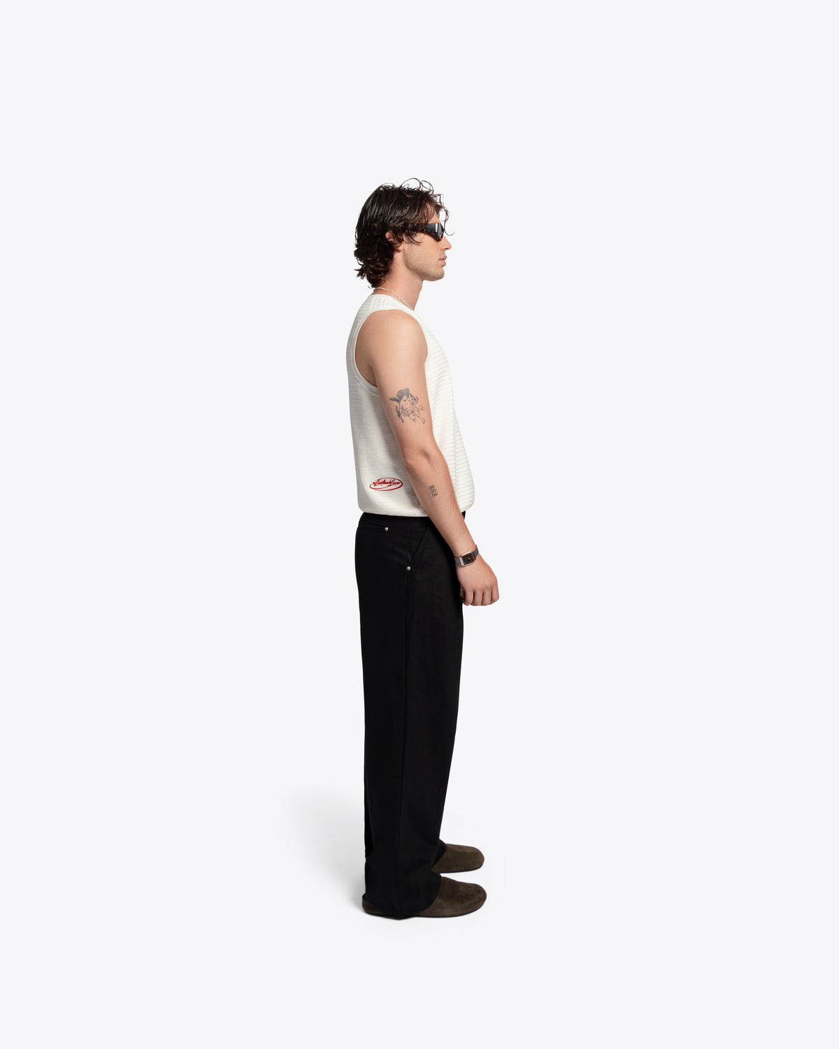 The Cig Knitted Tank - White