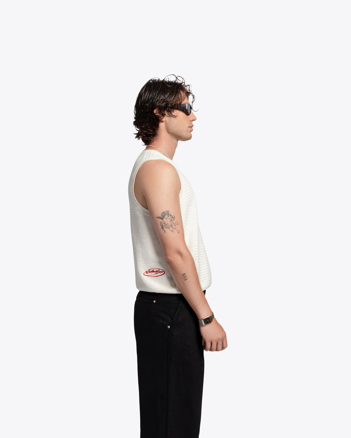 The Cig Knitted Tank - White
