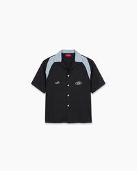 The Drift Shortsleeve Button Down - Powder Blue / Black