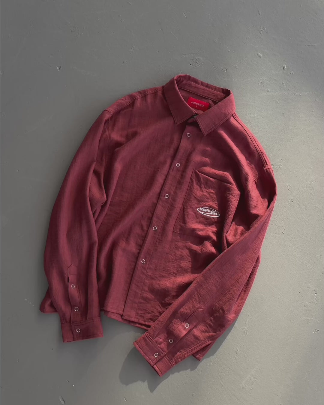 The Saturday Shirt Longsleeve Button Down - Pinstripe Tonal Red