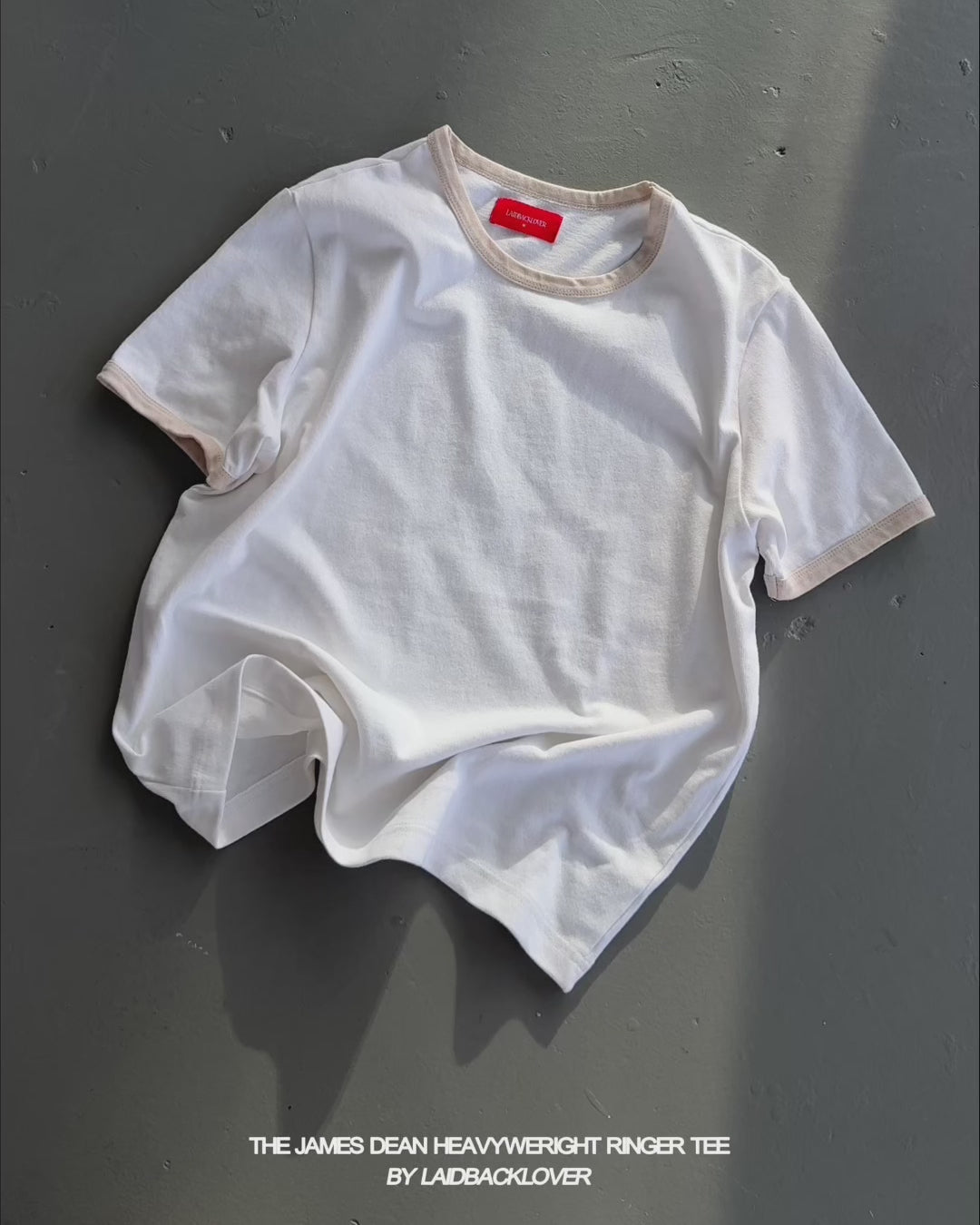James Dean Heavyweight Ringer Tee - White / Cream