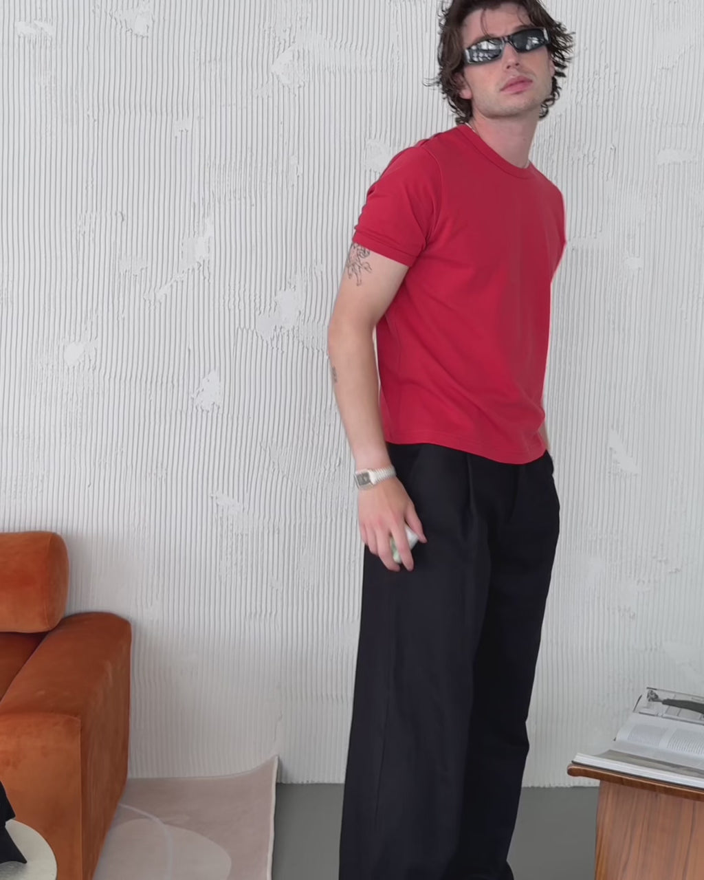 James Dean Heavyweight Ringer Tee - Red