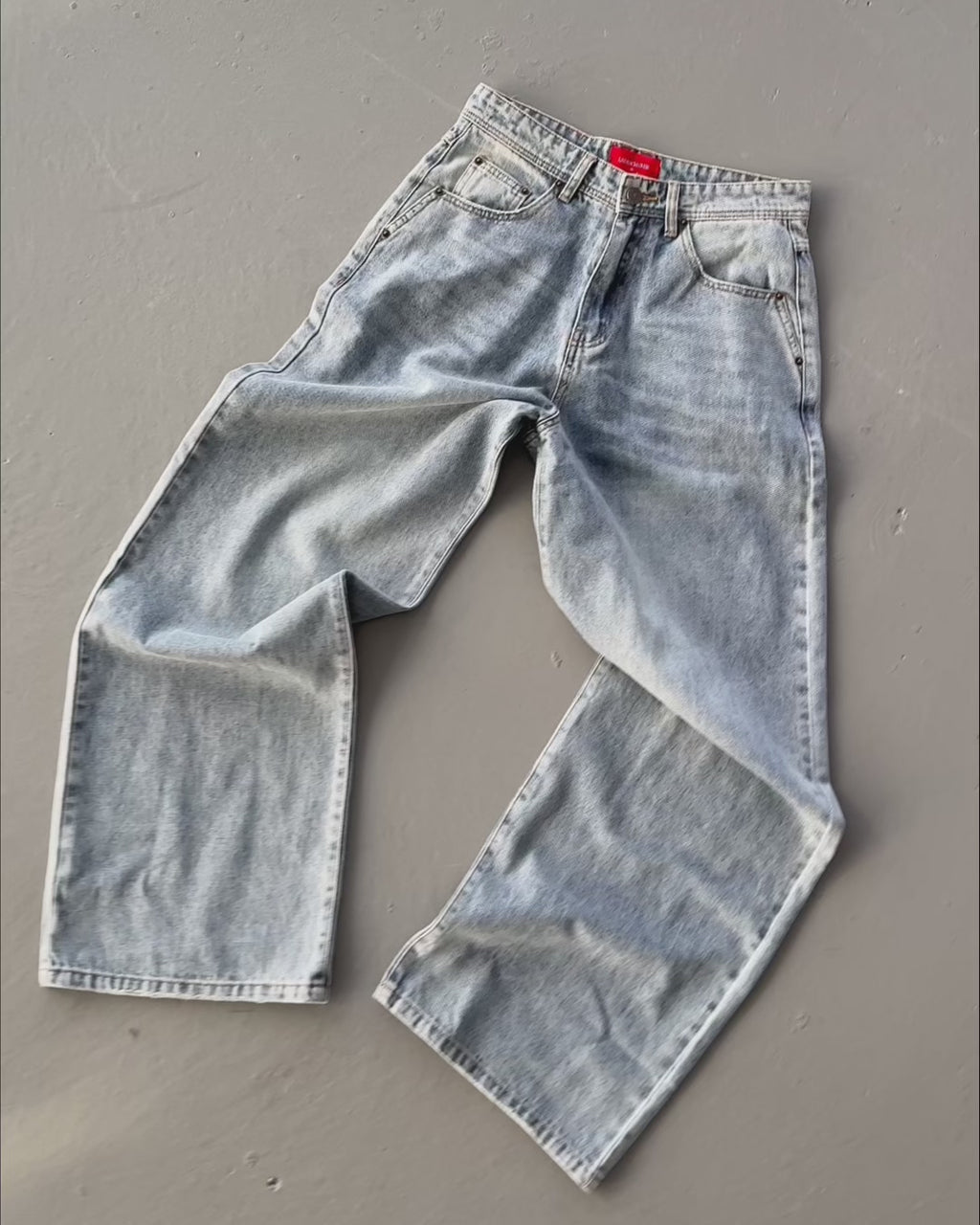 Wide Leg Straight Denim - Vintage Blue