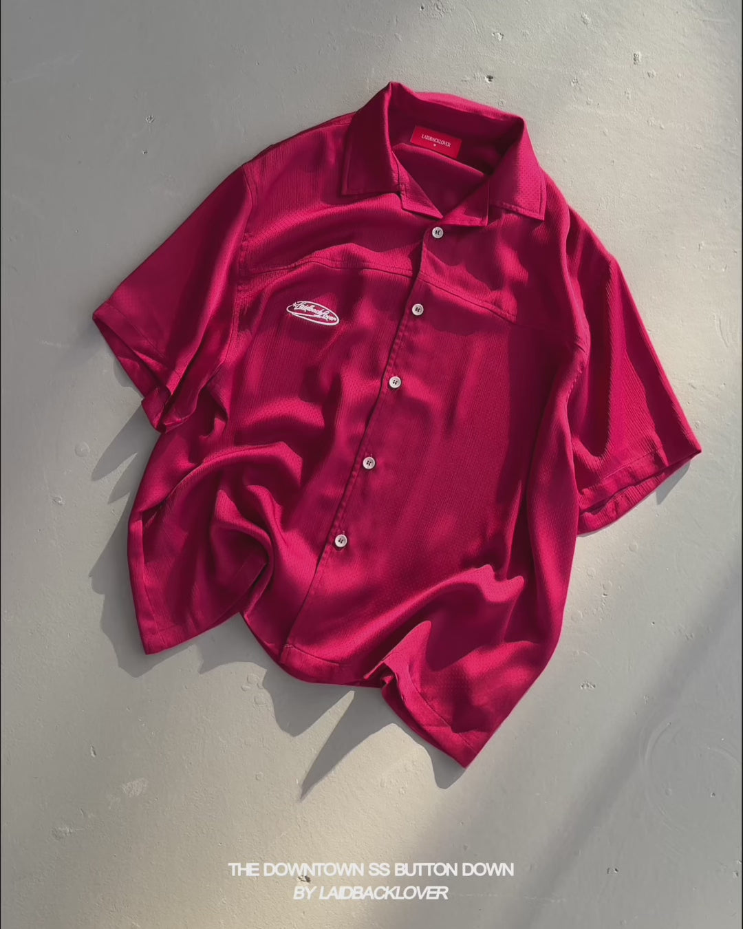 The Downtown Shortsleeve Button Down - Disco Red