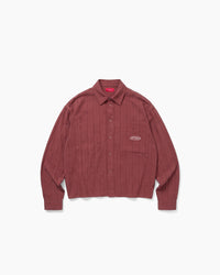 The Saturday Shirt Longsleeve Button Down - Pinstripe Tonal Red