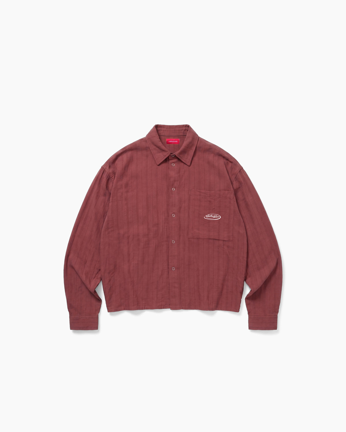 The Saturday Shirt Longsleeve Button Down - Pinstripe Tonal Red