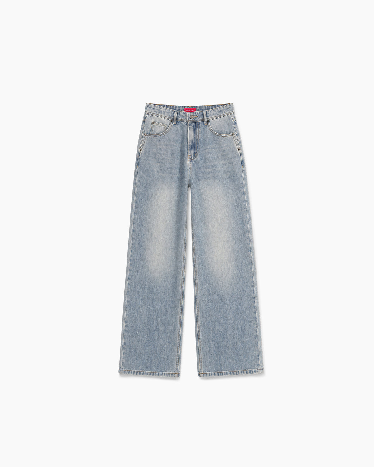 Wide Leg Straight Denim - Vintage Blue